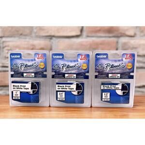 Lot Of 3 Brand New Genuine Brother P-Touch TZ Tape 1", 3/4", 1/2" Sealed